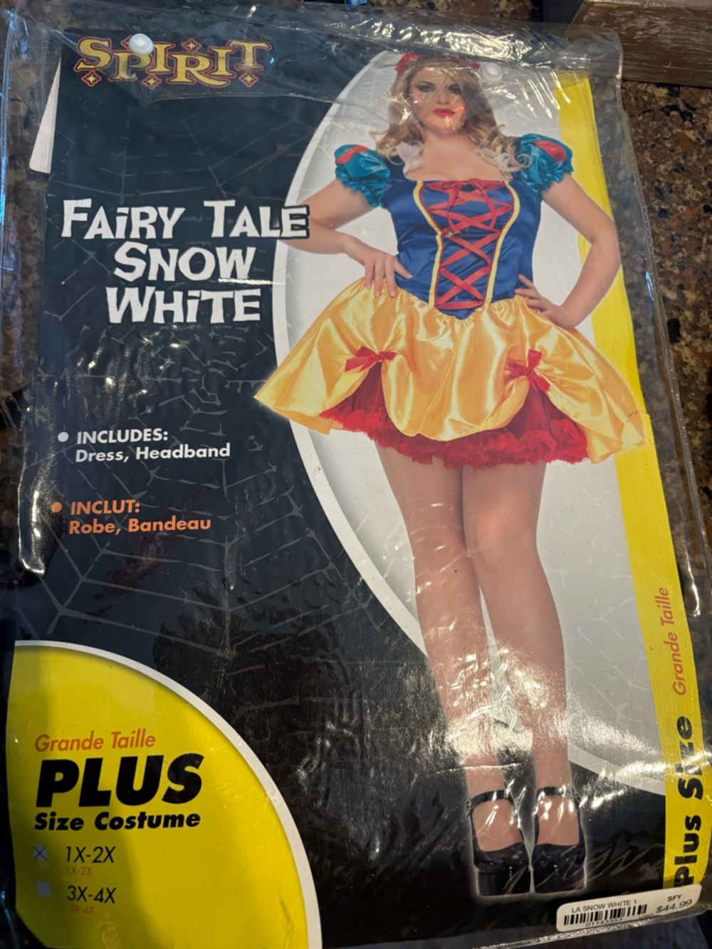 Spirit Fairy Tale Snow White Costume - Blue, Yellow, Red
